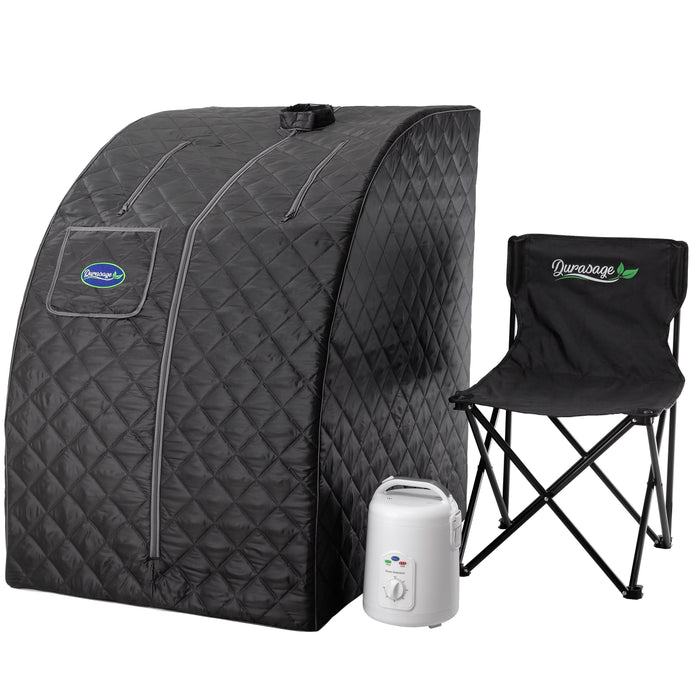 Personal Steam Sauna for Weight Loss, Detox & Relaxation at Home, Chair Included - (Black)-Frovial