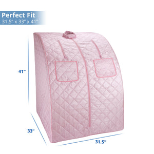 Oversized Portable Steam Sauna for Weight Loss, Detox & Relaxation at Home, Chair Included - Pink-Frovial