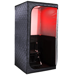 Durasage Portable Full Size Infrared Sauna for at Home | Ultra Low EMF Infrared Panels | LED Lighting, Heating Foot Pad and Portable Chair (1-Person)-Frovial