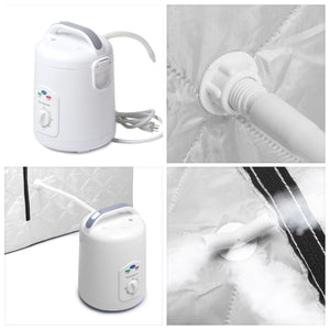 Oversized Portable Steam Sauna for Weight Loss, Detox & Relaxation at Home, Chair Included - Silver-Frovial