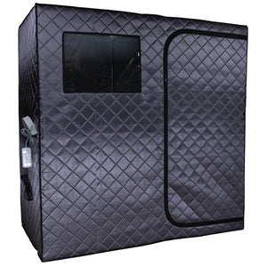 Durasage Portable Full Size Infrared Sauna for at Home | Ultra Low EMF Infrared | LED Lighting, Heating Foot Pad, Ceramic Heat Fan (2-Person)-Frovial