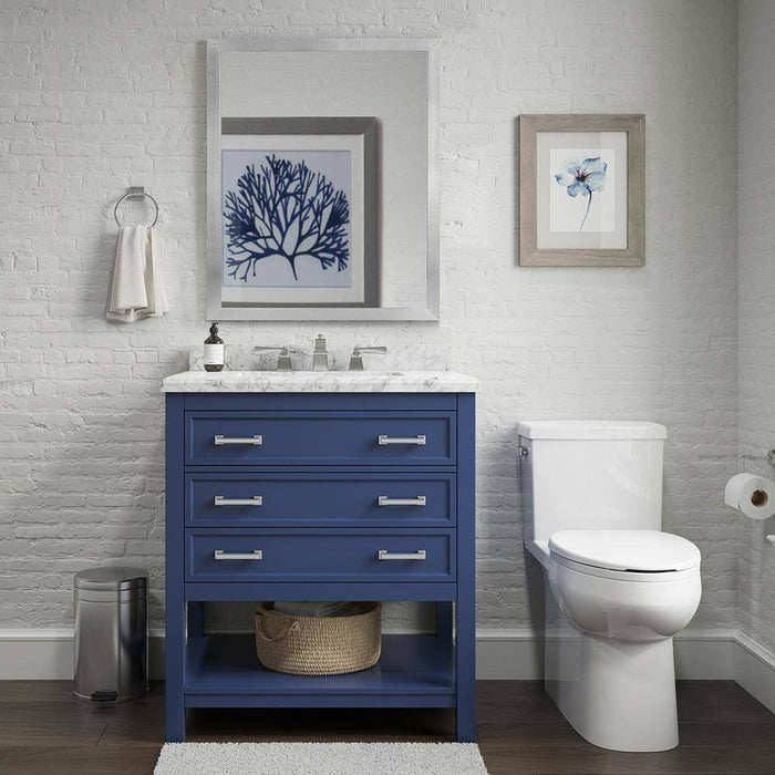 Affinity 31" Single Sink Vanity with White & Gray Carrara Marble Top-Frovial