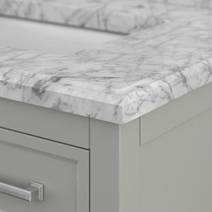 Affinity 31" Single Sink Vanity with White & Gray Carrara Marble Top-Frovial