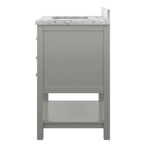 Affinity 31" Single Sink Vanity with White & Gray Carrara Marble Top-Frovial