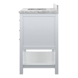 Affinity 37" Single Sink Vanity with White & Gray Carrara Marble Top-Frovial