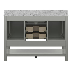 Affinity 49" Single Sink Vanity with White & Gray Carrara Marble Top-Frovial