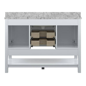 Affinity 49" Single Sink Vanity with White & Gray Carrara Marble Top-Frovial