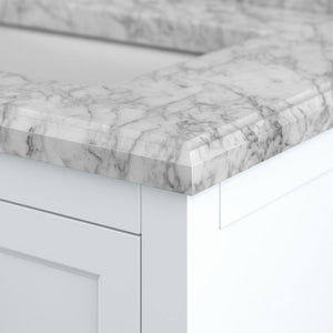 Affinity 61" Double Sink Vanity with White & Gray Carrara Marble Top-Frovial