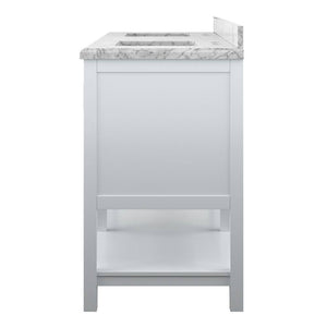 Affinity 72" Double Sink Vanity with White & Gray Carrara Marble Top-Frovial