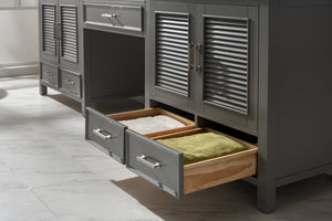 Estate 102" Double Sink Bathroom Vanity Modular Set with White Quartz Top-Frovial