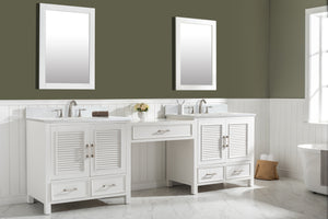 Estate 102" Double Sink Bathroom Vanity Modular Set with White Quartz Top-Frovial