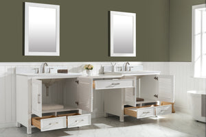 Estate 102" Double Sink Bathroom Vanity Modular Set with White Quartz Top-Frovial