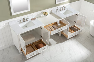 Estate 102" Double Sink Bathroom Vanity Modular Set with White Quartz Top-Frovial
