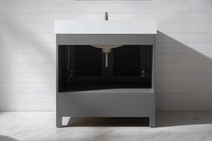 Estate 36" Single Vanity with White Quartz Top-Frovial