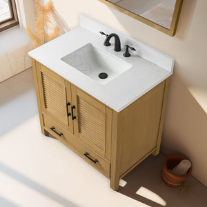 Estate 36" Single Vanity with White Quartz Top-Frovial