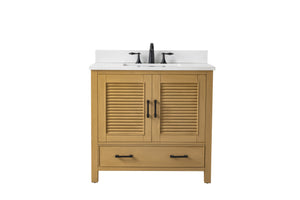 Estate 36" Single Vanity with White Quartz Top-Frovial