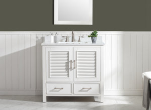 Estate 36" Single Vanity with White Quartz Top-Frovial