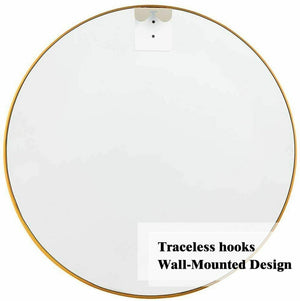 Vera 28" x 28" Round Vanity Mirror with Stainless Steel Frame-Frovial