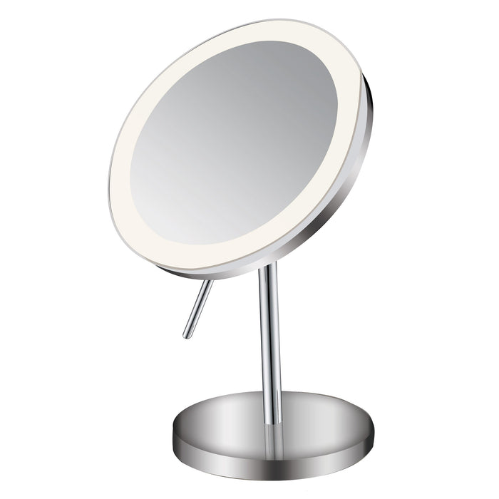 Round Freestanding Led 5X Magnified Mirror-Frovial