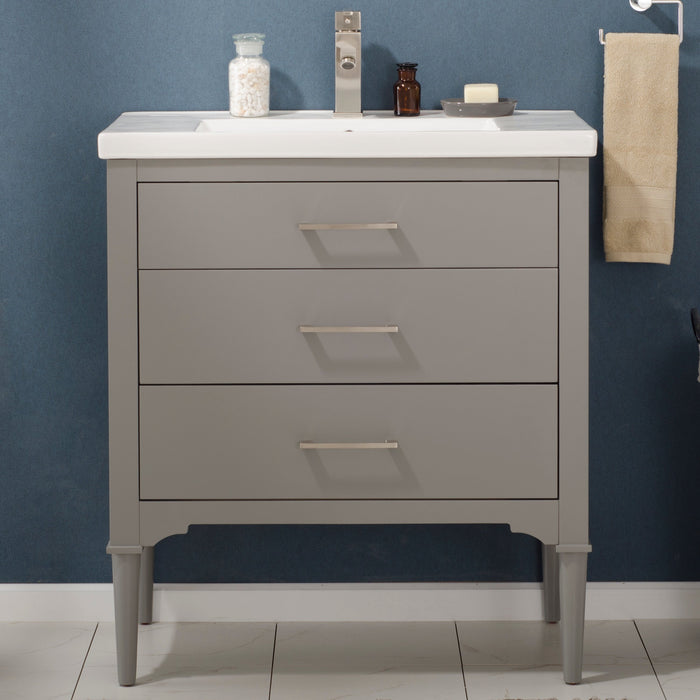 Mason 30" Single Sink Vanity with Porcelain Top-Frovial