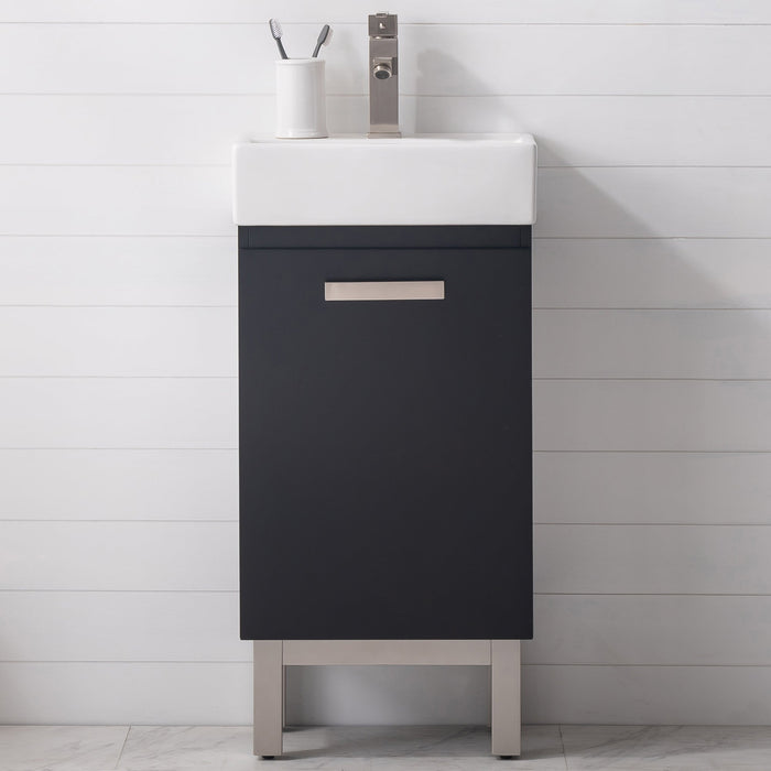 Stella 16.5" Single Sink Vanity with Porcelain Top-Frovial