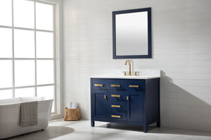 Valentino 42" Single Sink Vanity with White Quartz Top-Frovial