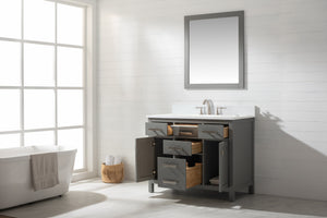 Valentino 42" Single Sink Vanity with White Quartz Top-Frovial