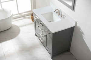 Valentino 42" Single Sink Vanity with White Quartz Top-Frovial