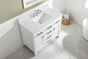 Valentino 42" Single Sink Vanity with White Quartz Top-Frovial