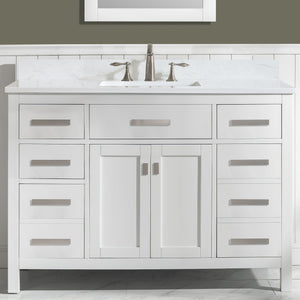Valentino 48" Single Sink Vanity with White Quartz Top-Frovial