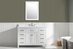 Valentino 48" Single Sink Vanity with White Quartz Top-Frovial