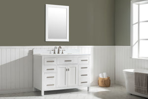 Valentino 48" Single Sink Vanity with White Quartz Top-Frovial