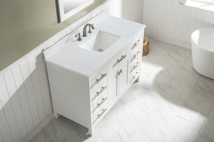 Valentino 48" Single Sink Vanity with White Quartz Top-Frovial