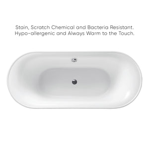 Oval Double Ended Freestanding Lucite Acrylic Bathtub-Frovial