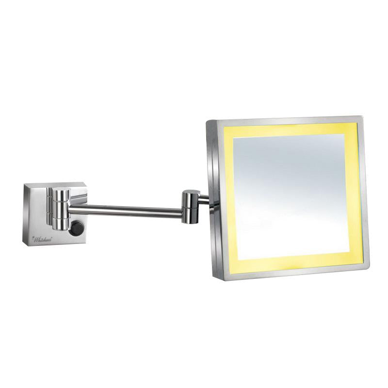 Square Wall Mount Led 5X Magnified Mirror-Frovial