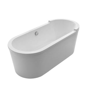 Oval Double Ended Single Sided Armrest Freestanding Lucite Acrylic Bathtub-Frovial