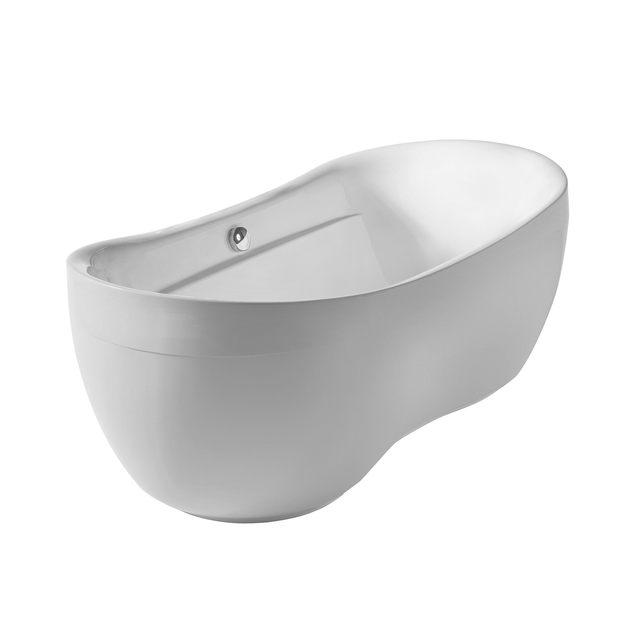 Oval Double Ended Lucite Acrylic Freestanding Bathtub with Curved Rim-Frovial
