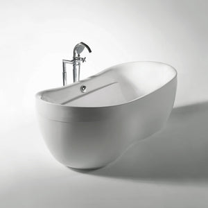 Oval Double Ended Lucite Acrylic Freestanding Bathtub with Curved Rim-Frovial