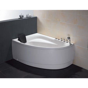 EAGO Single Person Corner White Acrylic Whirlpool BathTub-Frovial