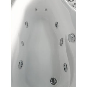 EAGO White Acrylic Jetted Whirlpool Bathtub W/ Fixtures-Frovial