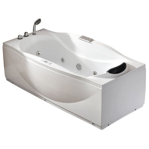 EAGO Drain Acrylic White Whirlpool Bathtub w Fixtures-Frovial