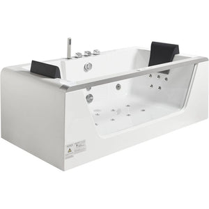 EAGO Rectangular Acrylic Whirlpool Bathtub for Two-Frovial