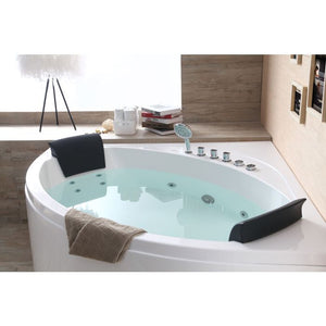 EAGO Modern Double Seat Corner Whirlpool Bathtub with Fixtures-Frovial