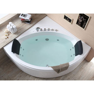 EAGO Modern Double Seat Corner Whirlpool Bathtub with Fixtures-Frovial
