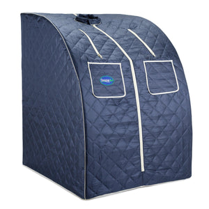 Durasage Oversized Portable Personal Steam Sauna Spa for Relaxation at Home, 60 Minute Timer, 800 Watt Steam Generator, Chair Included - Satin Blue-Frovial