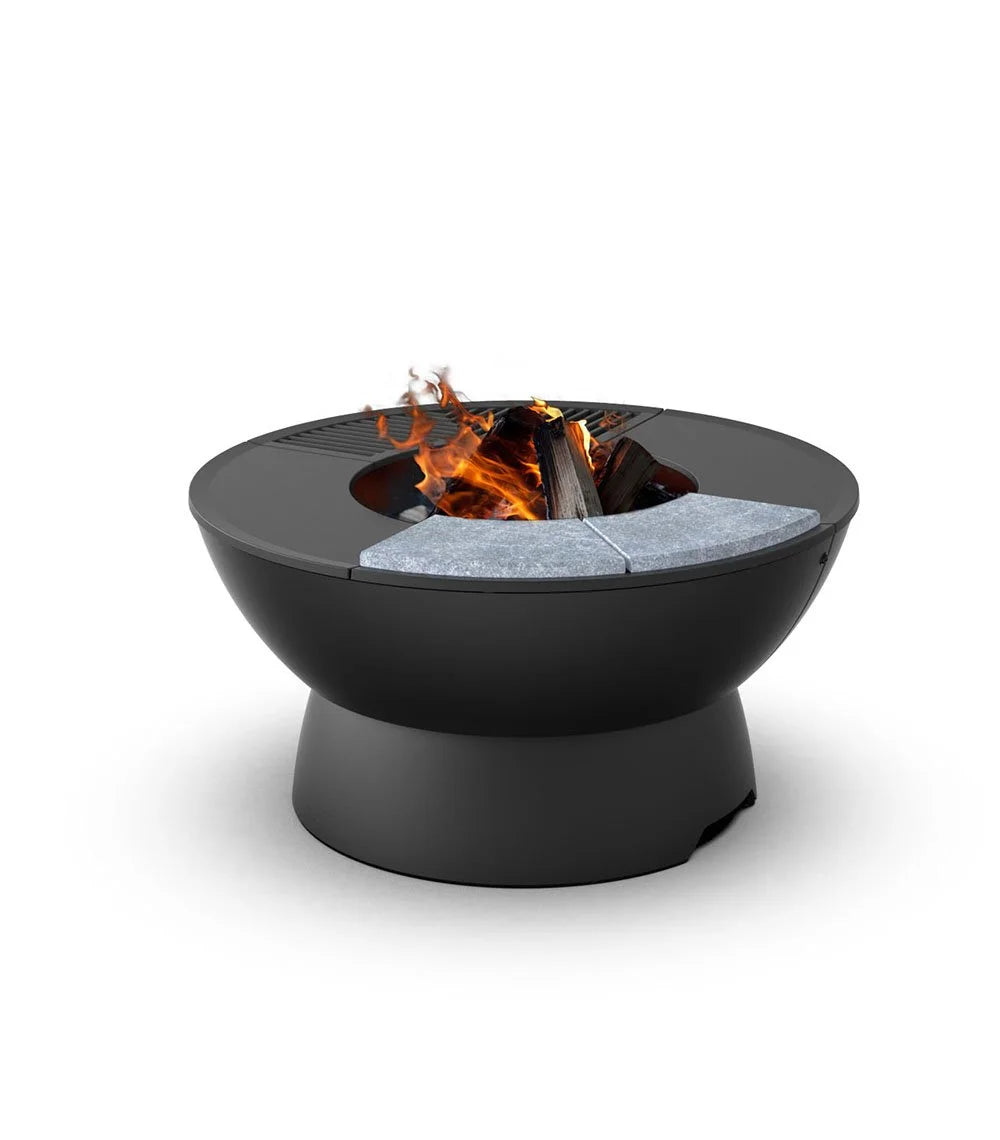 Hearthstone Outdoor 38" Meteor Fire Pit with Low Base and Stainless Steel Cover