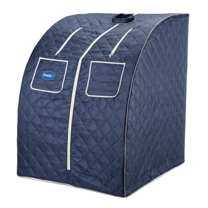 Durasage Oversized Portable Personal Steam Sauna Spa for Relaxation at Home, 60 Minute Timer, 800 Watt Steam Generator, Chair Included - Satin Blue-Frovial