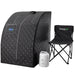 Personal Steam Sauna for Weight Loss, Detox & Relaxation at Home, Chair Included - (Black)-Frovial
