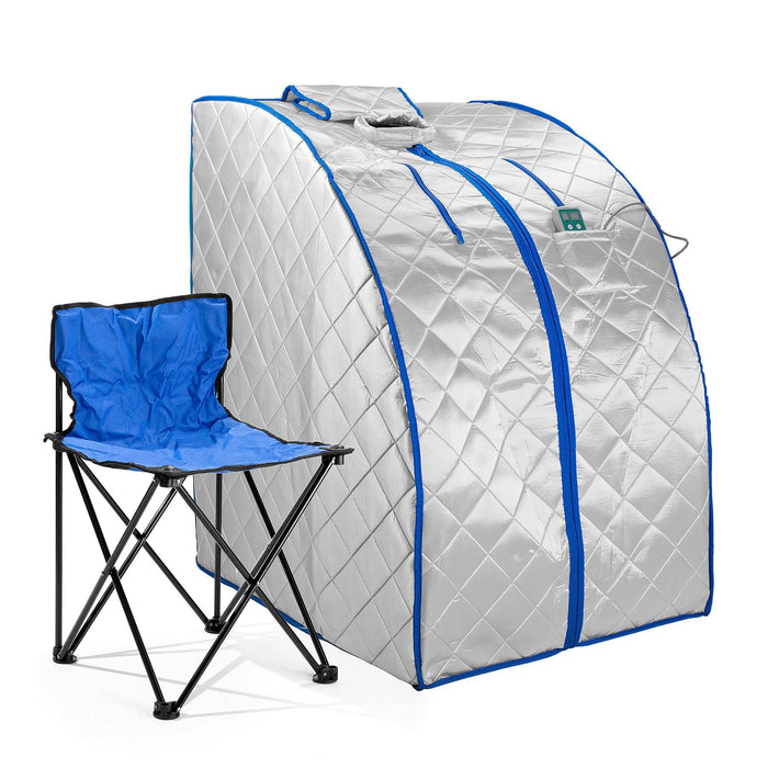 Infrared Heated Personal Sauna with Heating Foot Pad and Chair-Frovial