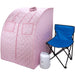 Oversized Portable Steam Sauna for Weight Loss, Detox & Relaxation at Home, Chair Included - Pink-Frovial
